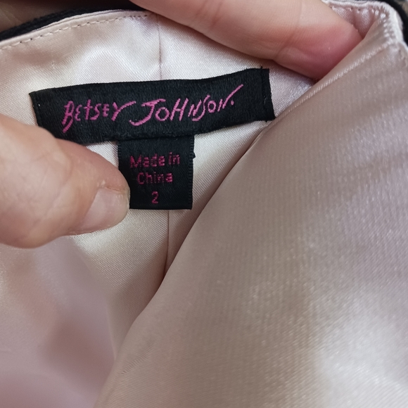 NEW Betsey Johnson dress black lace gold satin drop waist bow corset pouf mini 2 - Picture 8 of 10